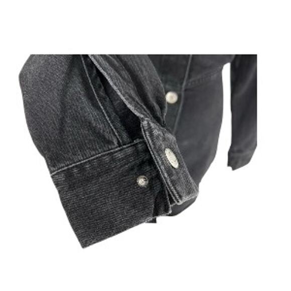 ZARA Long Sleeve Button Front Denim Mini Dress Black Size XS NWT - Picture 7 of 9